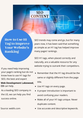 How to Use H1 Tag to Improve Your Website’s Ranking