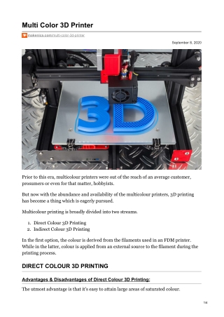 Multi Color 3D Printer