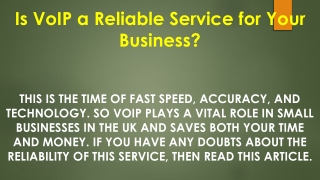 Is VoIP a Reliable Service for Your Business?