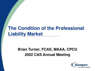 The Condition of the Professional Liability Market