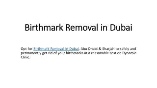 Birthmark Removal in Dubai