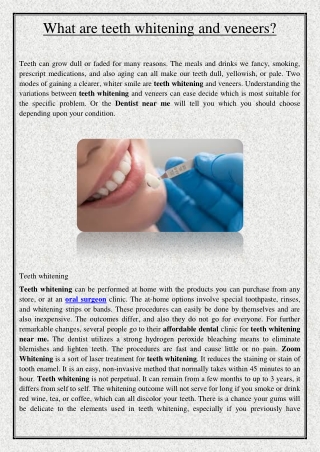 What are teeth whitening and veneers?