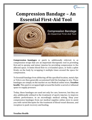 Compression Bandage – An Essential First-Aid Tool