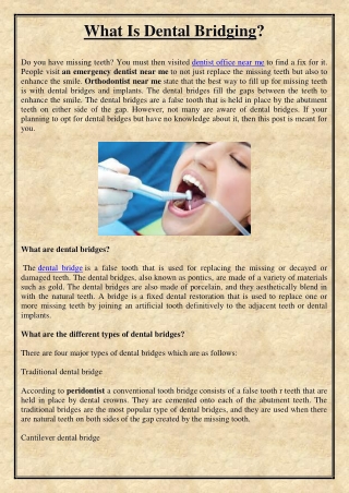 What Is Dental Bridging?