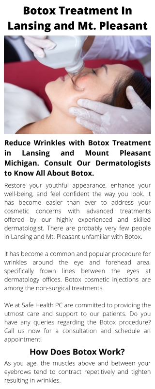 Safe Med Spa - Botox Treatment In Lansing and Mt. Pleasant