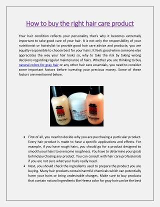 How to buy the right hair care product