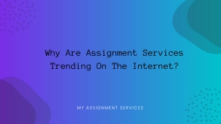 Why Are Assignment Services Trending On The Internet?