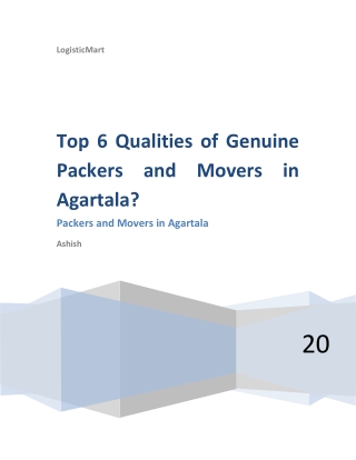 Top 6 Qualities of Genuine Packers and Movers in Agartala