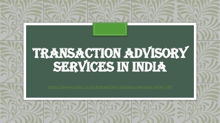 Transaction Advisory Services in India