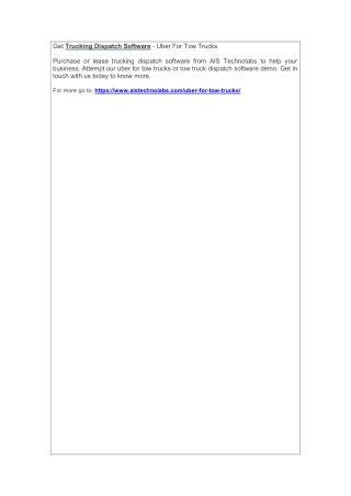 Get Trucking Dispatch Software - Uber For Tow Trucks
