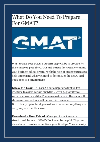 What Do You Need To Prepare For GMAT?