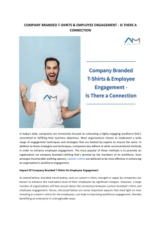 Company Branded T-Shirts & Employee Engagement - Is There A Connection