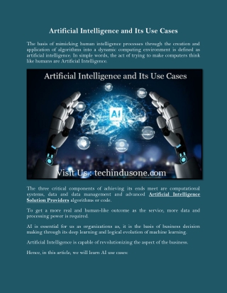 Artificial Intelligence and Its Use Cases