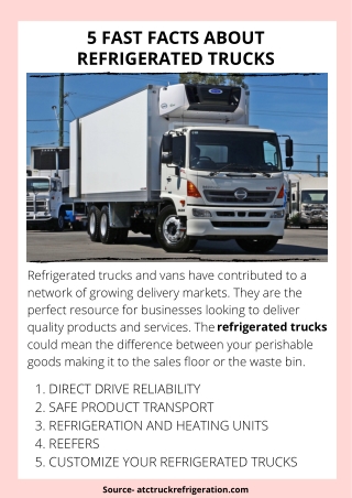 5 FAST FACTS ABOUT REFRIGERATED TRUCKS