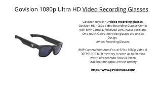 Royale 1080p Ultra HD Video Recording Glasses