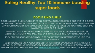 Eating Healthy: Top 10 immune-boosting super foods