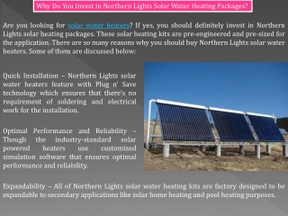 Northern Lights Solar Water Heating Packages