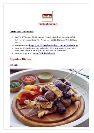 5% Off - Turkish kebab Restaurant Takeaway Malaga,WA