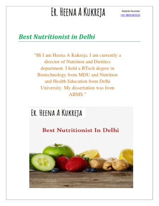 Best Nutritionist In Delhi