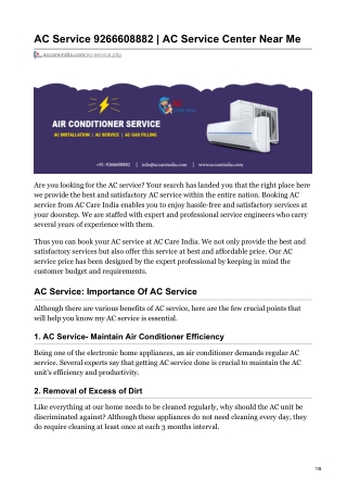 Best AC Service at Your Doorstep