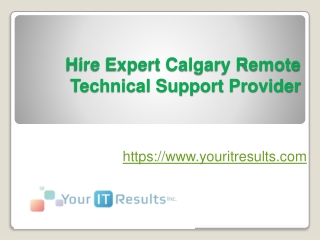 Hire Expert Calgary Remote Technical Support Provider - www.youritresults.com