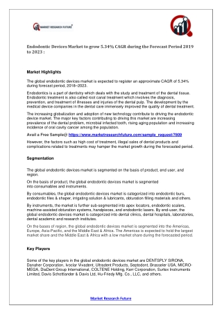 Endodontic Devices Market Research Report - Forecast to 2023 - Shortcut