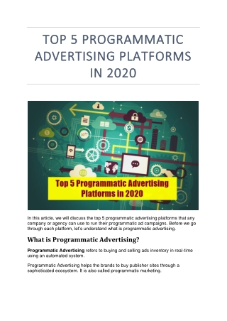 Top 5 Programmatic Advertising Platforms in 2020