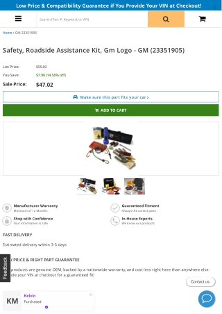 Safety, Roadside Assistance Kit, Gm Logo