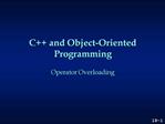 C and Object-Oriented Programming Operator Overloading