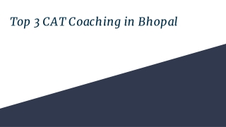 Top 3 CAT Coaching in Bhopal