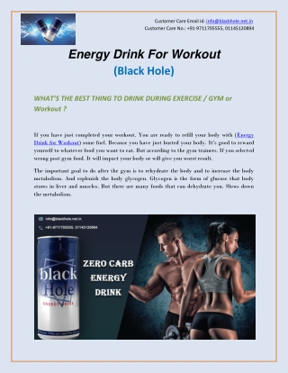 Energy Drink For Workout