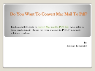 Do You Want To Convert Mac Mail To Pdf?