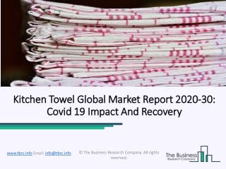 Global Kitchen Towel Market Leading Players Updates and Forecast to 2023