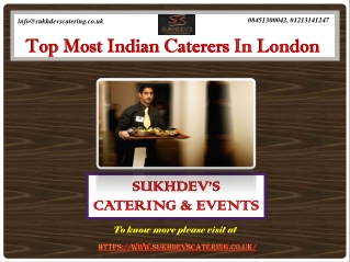 Top Most Indian Caterers In London