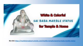 White & Colourful Sai Baba Marble Statue for Temple