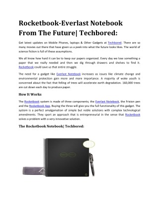 Rocketbook-Everlast Notebook From The Future| Techbored: