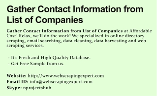 Gather Contact Information from List of Companies