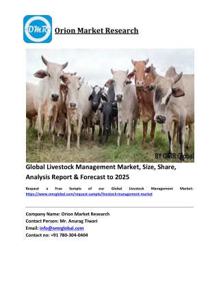 Global Livestock Management Market Size, Industry Trends, Share and Forecast 2019-2025