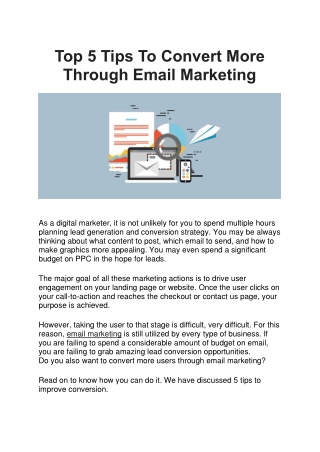 Top 5 Tips To Convert More Through Email Marketing