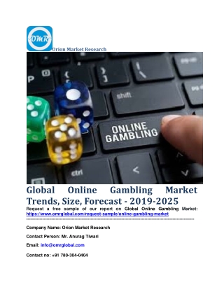 Global Online Gambling Market Trends, Size, Forecast - 2019-2025