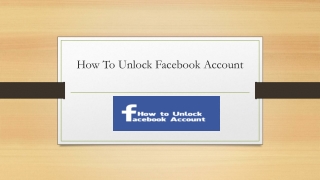 How To Unlock Facebook Account