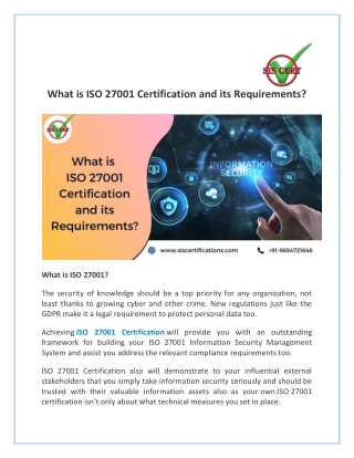 What is ISO 27001 Certification and its Requirements?