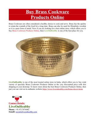 Buy Brass Cookware Products Online