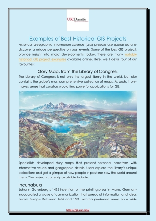 Examples of Best Historical GIS Projects