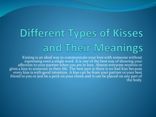 Types Of Kisses