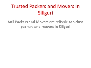 Affordable Packers and Movers In Silliguri