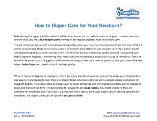 How to Diaper Care for Your Newborn?