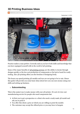 3D Printing Business Ideas