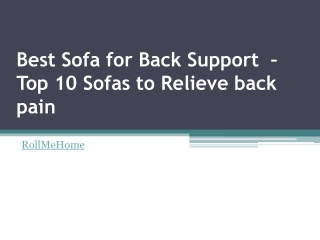 Best Sofa for Back Support