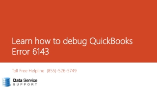 Techniques to Troubleshoot QuickBooks Error 6143